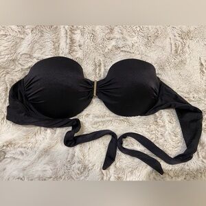 Victoria's Secret Black Strapless Push-Up Bikini Top 34 D